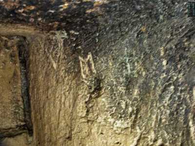E sulle mura di questa sorta di stanzino sono incisi anche alcuni graffiti...